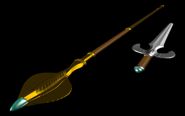 Обои картинки фото оружие, 3d, копье, меч
