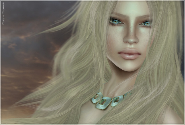 Обои картинки фото 3д, графика, portraits, портрет, блондинка