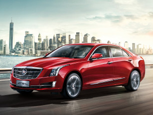 Картинка автомобили cadillac красный 2014г ats-l