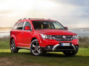 обоя автомобили, fiat, 2014г, 345, crossroad, freemont, красный