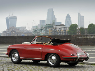 обоя автомобили, porsche, 1600, uk-spec, reutter, красный, t5, 356b, cabriolet, super