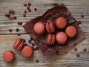 Картинка еда макаруны кофе