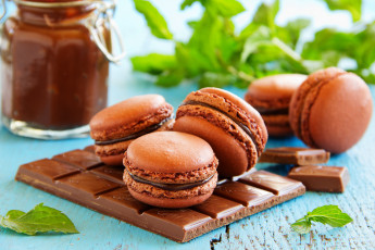 Картинка еда макаруны шоколад