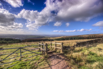 Картинка природа дороги тропинка поле простор горизонт мостик