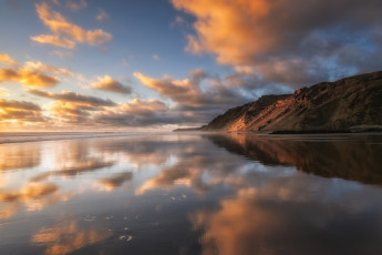 Картинка природа реки озера вечер пляж море облака отражение