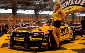 Картинка автомобили авто+с+девушками audi sport tuning girl yellow black