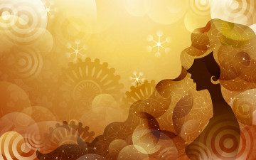 Картинка векторная+графика девушки фон digital art силуэт