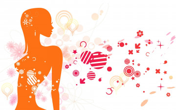 Картинка векторная+графика девушки фон взгляд девушка