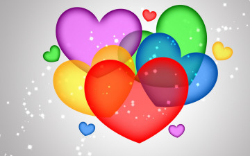 Картинка векторная+графика сердечки цвета