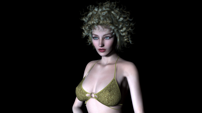 Обои картинки фото bunny, 3д графика, люди , people, взгляд, девушка