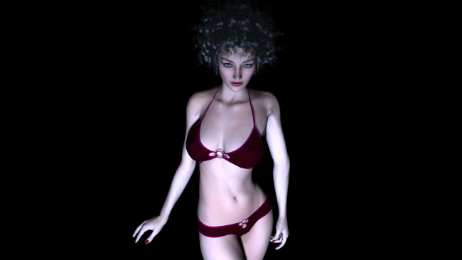 Обои картинки фото bunny, 3д графика, люди , people, взгляд, девушка