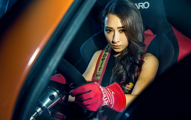 Обои картинки фото автомобили, авто с девушками, азиатка, автомобиль, девушка