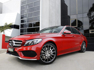 Картинка автомобили mercedes-benz amg c 250 красный 2014г w205 au-spec line