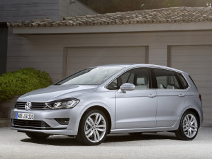 обоя автомобили, volkswagen, tdi, 2014, sportsvan, golf, серый