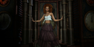 Картинка 3д+графика люди+ people взгляд фон девушка