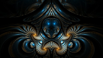 Картинка 3д+графика фракталы+ fractal цвета фон узор