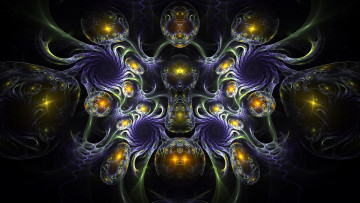 Картинка 3д+графика фракталы+ fractal цвета фон узор