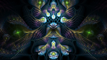 Картинка 3д+графика фракталы+ fractal цвета фон узор