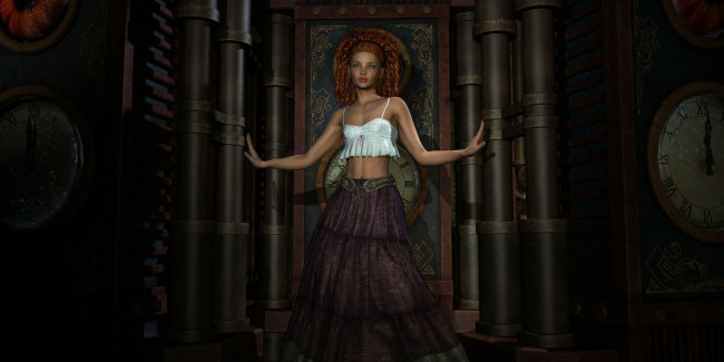 Обои картинки фото 3д графика, люди , people, взгляд, фон, девушка