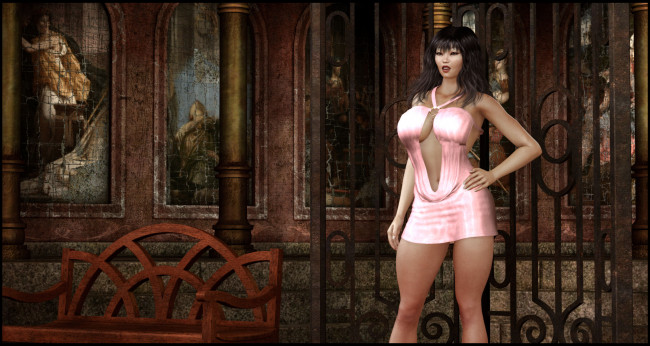 Обои картинки фото 3д графика, люди , people, девушка, взгляд, фон