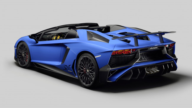 Обои картинки фото автомобили, lamborghini, голубой, lb834, 2015г, roadster, superveloce, lp, 750-4, aventador