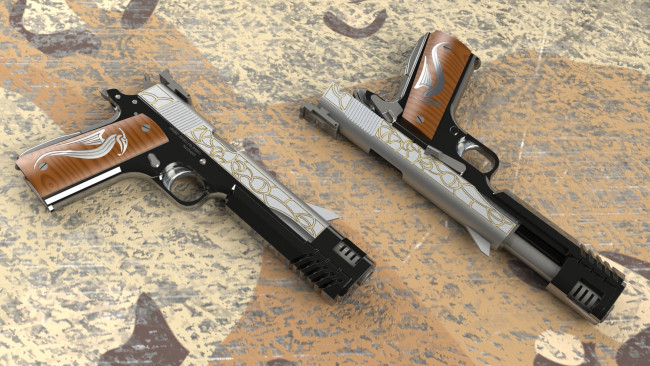 Обои картинки фото оружие, 3d, пистолеты