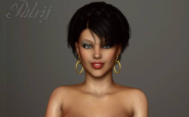 Обои картинки фото 3д графика, портрет , portraits, взгляд, девушка, фон