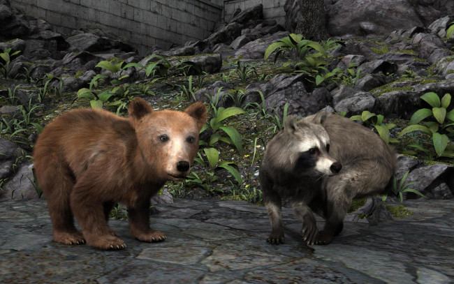 Обои картинки фото 3д графика, животные , animals, борсук, медвежонок