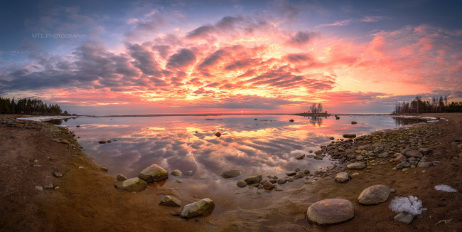 Обои картинки фото природа, восходы, закаты, озеро, закат