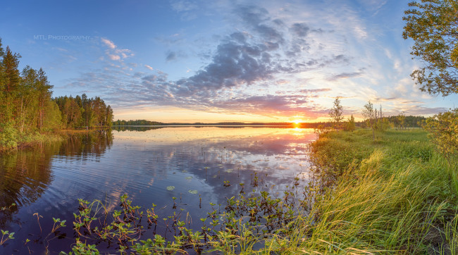 Обои картинки фото природа, восходы, закаты, озеро, закат