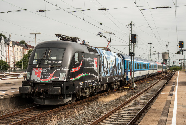 Обои картинки фото техника, электровозы, локомотив, состав