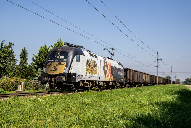 Обои картинки фото техника, электровозы, локомотив, состав