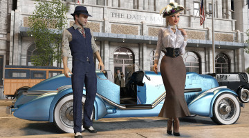 Картинка 3д+графика люди-авто мото+ people-+car+ +moto фон взгляд девушка