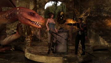 Картинка 3д+графика фантазия+ fantasy девушка фон взгляд