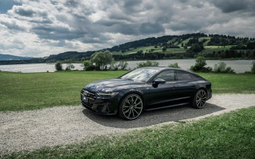 Картинка abt+audi+a7+sportback+ 2018 автомобили audi черный ауди спортбэк a7 sportback
