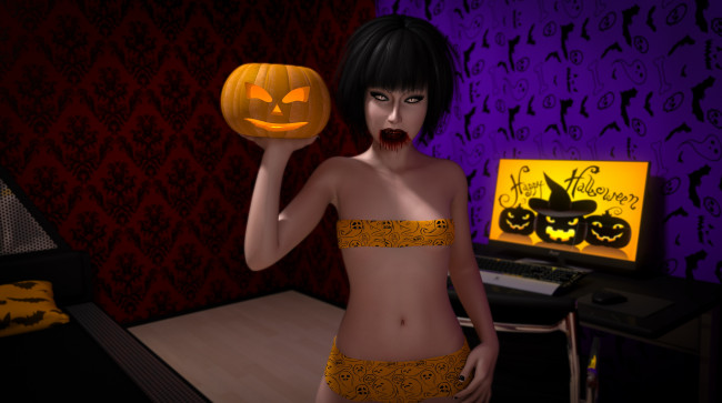 Обои картинки фото 3д графика, праздники , holidays, взгляд, девушка, фон