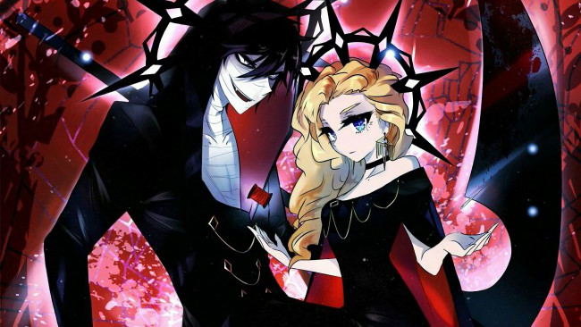 Обои картинки фото аниме, satsuriku no tenshi, satsuriku, no, tenshi, ангел, кровопролития, парень, девушка