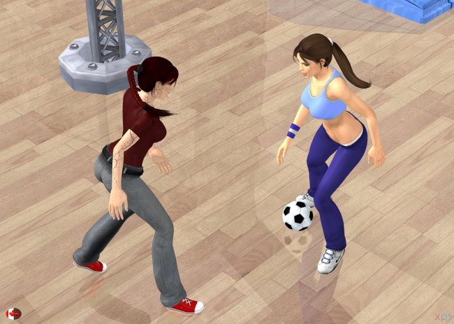 Обои картинки фото 3д графика, спорт , sport, взгляд, девушки, мяч, фон