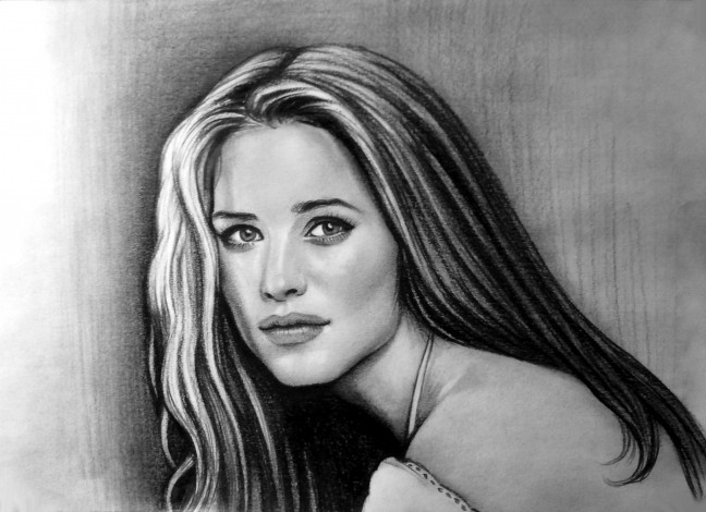 Обои картинки фото рисованное, люди, взгляд, фон, девушка