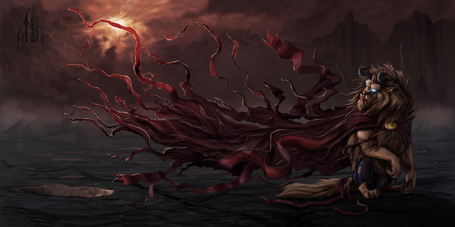 Обои картинки фото рисованное, кино, существо, плащ, фон