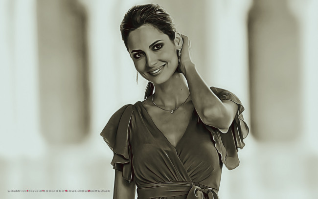 Обои картинки фото календари, компьютерный дизайн, поза, женщина, улыбка, девушка, 2019, calendar