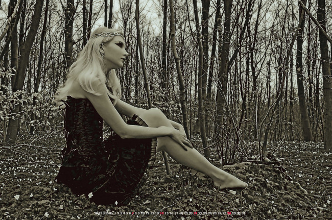 Обои картинки фото календари, компьютерный дизайн, женщина, растение, дерево, calendar, 2019, профиль, девушка, природа