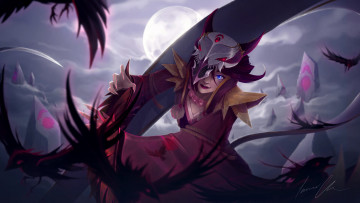 Картинка видео+игры league+of+legends девушка маска птицы камни taliyah