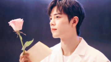 Картинка мужчины xiao+zhan актер лицо роза цветок