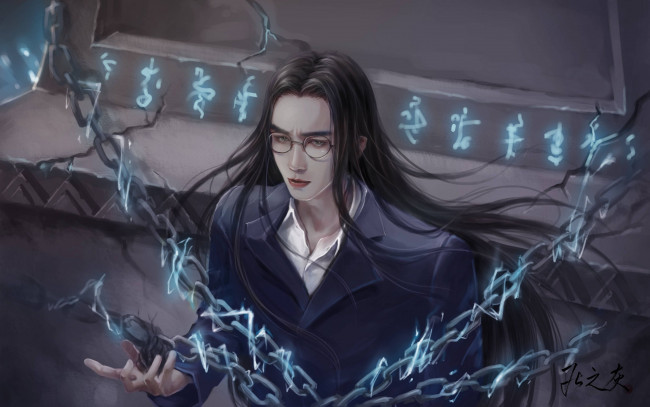 Обои картинки фото аниме, магия,  колдовство,  halloween, парень