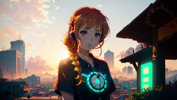 обоя аниме, музыка, нейросети, графика, нейроарт, ai, art, нейронные, сети, рисунки, нейро, искусство