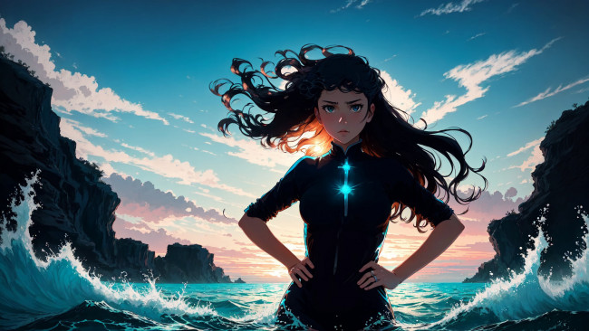 Обои картинки фото аниме, пейзажи,  природа, нейросети, графика, нейроарт, ai, art, нейронные, сети, рисунки, нейро, искусство