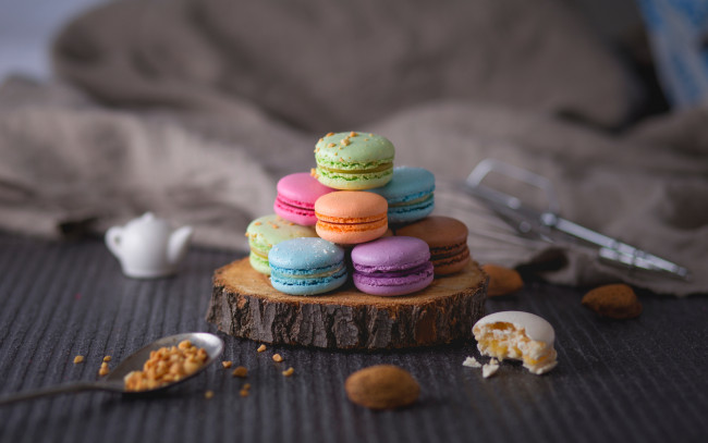 Обои картинки фото еда, макаруны, лакомство, ассорти