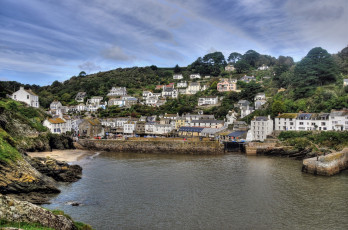 Картинка корнуол англия города пейзажи озеро деревья дома