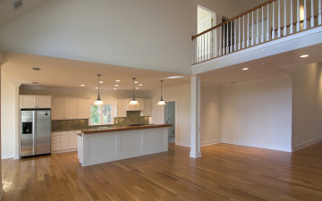 Картинка интерьер кухня дизайн стиль стол холодильник